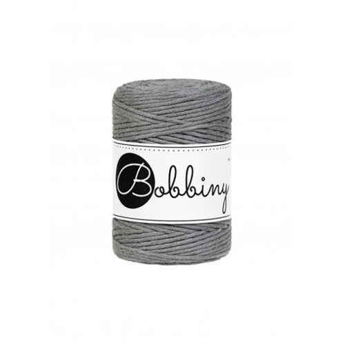 Sznurek skręcany bawełniany Bobbiny Macrame Cord / Ciemny Szary / Stone grey / 1,5mm / 100m