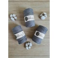 Sznurek skręcany 3-żyłowy bawełniany Bobbiny 3ply Macrame Rope / Ciemny Szary / Stone Grey / 3mm / 100m