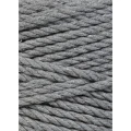 Sznurek skręcany 3-żyłowy bawełniany Bobbiny 3ply Macrame Rope / Ciemny Szary / Stone Grey / 3mm / 100m