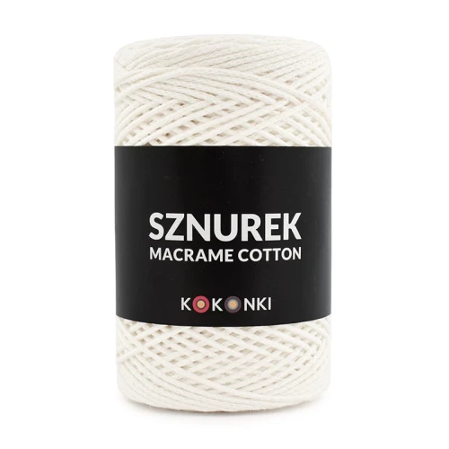Sznurek Macrame Cotton by KOKONKI 2mm / rolka 200m / ecru