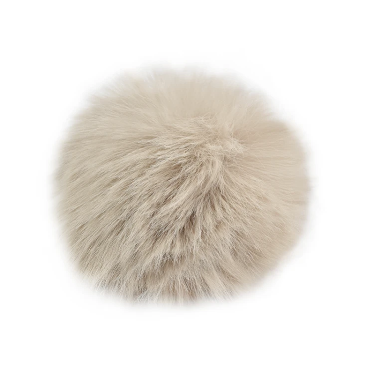 Pompon à la królik do czapki śr. 12 cm / beż