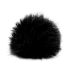 Pompon à la królik  do czapki śr. 12 cm / czerń