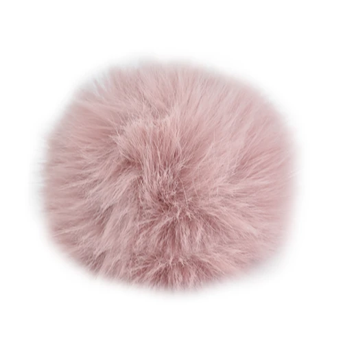 Pompon à la królik do czapki śr. 12 cm / pudrowy róż
