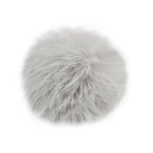 Pompon à la królik do czapki śr. 12 cm / szary