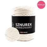 PREMIUM sznurek bawełniany by KOKONKI 5mm / rolka 100m / 503 ecru