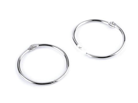 Kółko metalowe spinające / nikiel / 40 mm / 10 szt. 