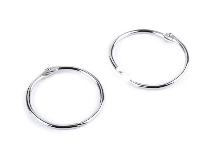 Kółko metalowe spinające / nikiel / 40 mm / 10 szt.
