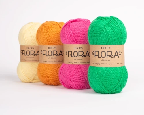 Włóczka Drops Flora 28 / magenta / uni colour