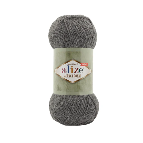 Włóczka Alize Alpaca Royal New 196 / ciemny szary melanż