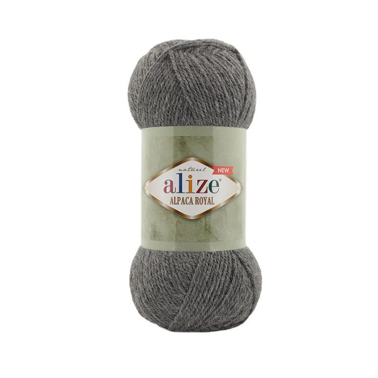 Włóczka Alize Alpaca Royal New 196 / ciemny szary melanż