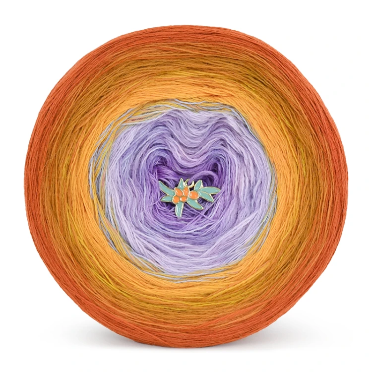 KOKONEK Merino 766 Golden hour - Koniak/miodowy/kurkuma/lawenda/jasny fiolet