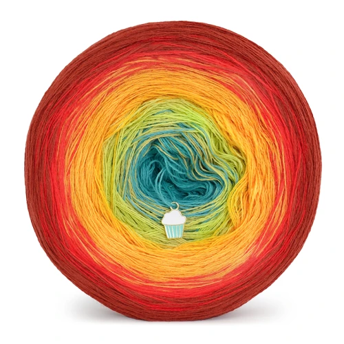 KOKONEK Merino 767 Hear me roar - Cegła/jarzębina/kurkuma/limetka/szmaragd