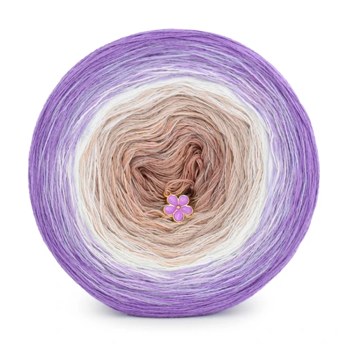 KOKONEK Merino 768 Delicate - Jasny fiolet/lawenda/biel/nude/zgaszona morela