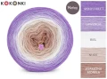 KOKONEK Merino 768 Delicate - Jasny fiolet/lawenda/biel/nude/zgaszona morela