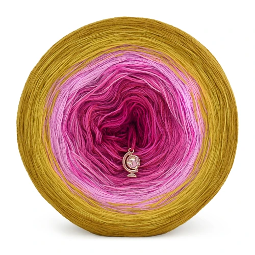 KOKONEK Merino 775 Sunkissed - Musztarda/złoty/chłodny róż/piwonia/fuksja