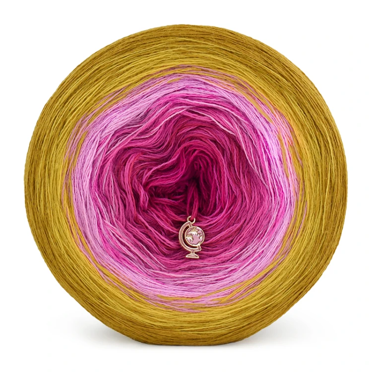 KOKONEK Merino 775 Sunkissed - Musztarda/złoty/chłodny róż/piwonia/fuksja