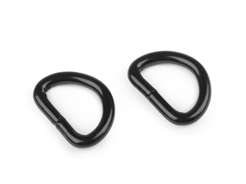 Półkole metalowe 15mm / czarny lakier  / 16 x 21x3 mm / 10 szt / 750707