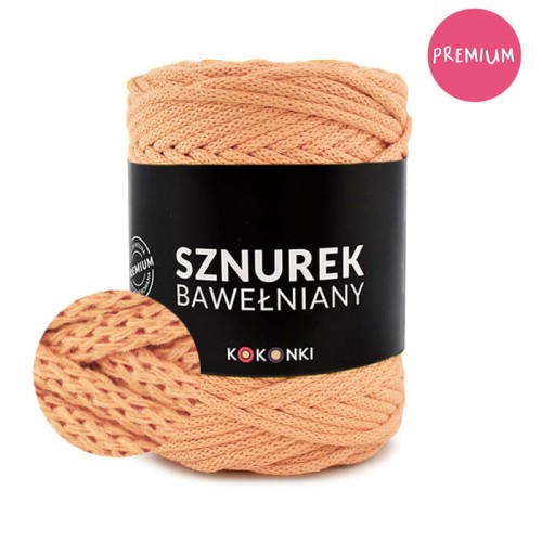 PREMIUM sznurek bawełniany by KOKONKI 5mm / rolka 100m / dynia