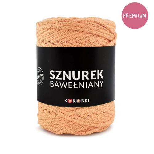 PREMIUM sznurek bawełniany by KOKONKI 5mm / rolka 100m / dynia