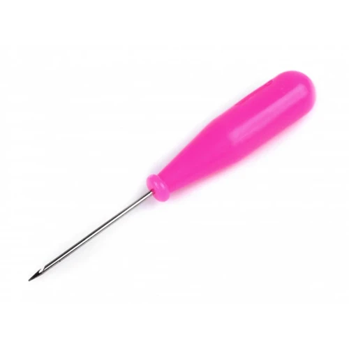 Szydło z haczykiem 12 cm / róż / 1 szt.