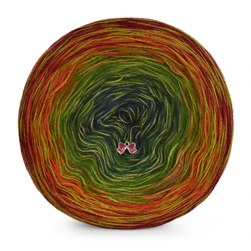 KOKONEK Rare Merino R117 Bordo/cegła/paproć/butelkowa zieleń + 1 nić oliwka