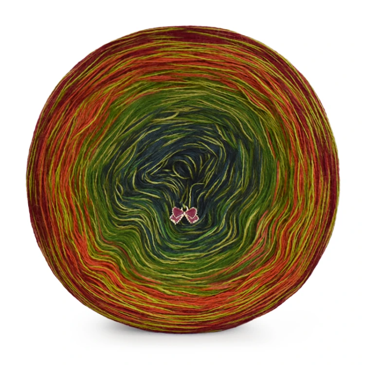 KOKONEK Rare Merino R117 Bordo/cegła/paproć/butelkowa zieleń + 1 nić oliwka