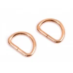 Półkole metalowe 20mm / różowe złoto / 26x19x3 mm / 10 szt. / 750706