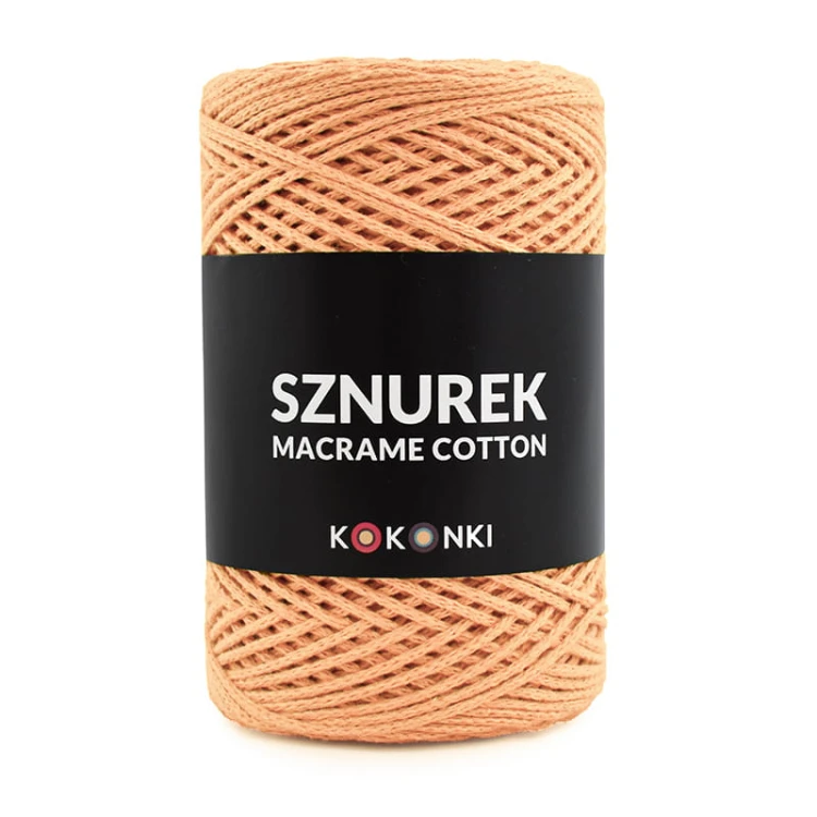Sznurek Macrame Cotton by KOKONKI 2mm / rolka 200m / dynia