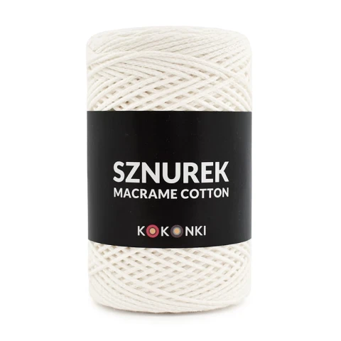 Sznurek Macrame Cotton by KOKONKI 2mm / rolka 200m / ecru - OUTLET