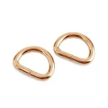 Półkole metalowe 20mm / różowe złoto / 21x28x4 mm / 10 szt.