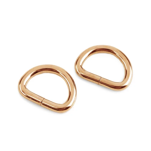 Półkole metalowe 20mm / różowe złoto / 21x28x4 mm / 10 szt.