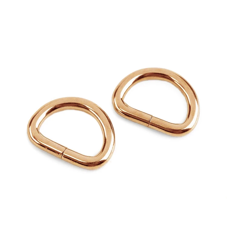 Półkole metalowe 20mm / różowe złoto / 21x28x4 mm / 10 szt.