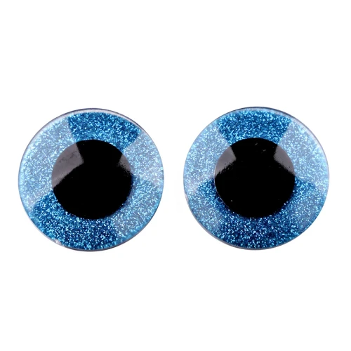 Oczy brokatowe do maskotek / 40 mm / niebieskie / 1 para