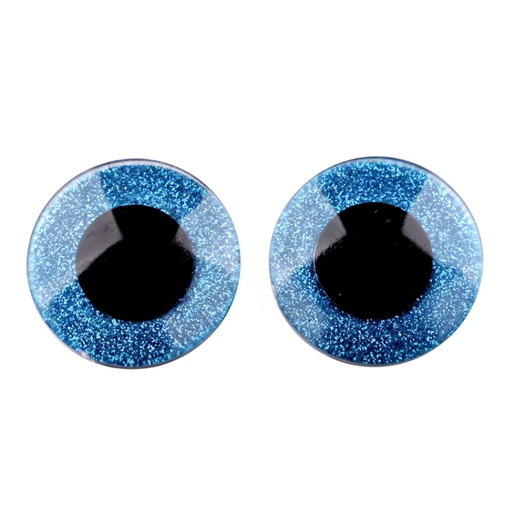 Oczy brokatowe do maskotek / 40 mm / niebieskie / 1 para