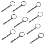 Kółko na klucze z łańcuszkiem / ciemny nikiel / 80 mm / 10 szt / 730921