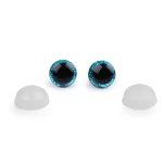 Oczy brokatowe do maskotek / 12 mm / turkus  / 10 szt. / 900199
