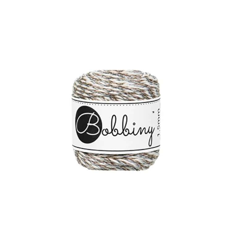 Sznurek skręcany 3-żyłowy bawełniany Bobbiny 3ply Macrame Rope / Świąteczny blask / Holiday Sparkle / 1,5mm / 35m