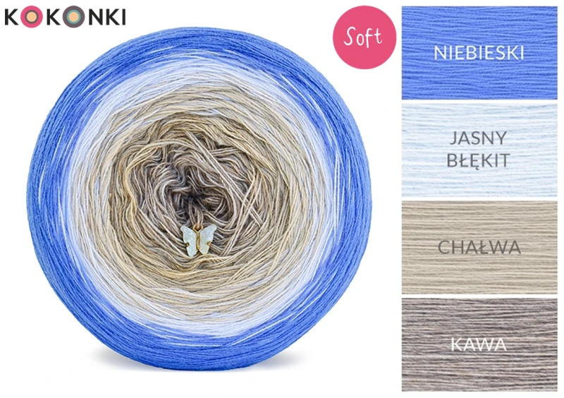 KOKONEK Soft 305 - Niebieski/jasny błękit/chałwa/kawa