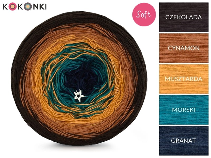 KOKONEK Soft 288 Czekolada/cynamon/musztarda/morski/granat