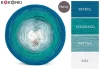 KOKONEK Merino 782 - Petrol/szmaragd/patyna/biel