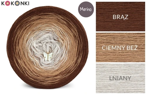 OKONEK Merino 783 - Brąz/ciemny beż/lniany