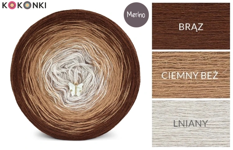 OKONEK Merino 783 - Brąz/ciemny beż/lniany