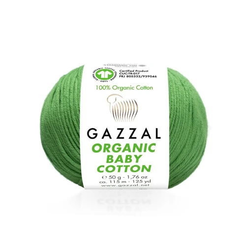 Włóczka Gazzal Organic Baby Cotton 440 / paproć