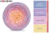 KOKONEK_Rare Merino R119 Jasny niebieski/lawenda/jasny róż/żółty + 1 nitka jasna malwa, 3 nitki, 1200m, 255g - GOTOWY