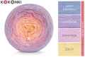 KOKONEK_Rare Merino R119 Jasny niebieski/lawenda/jasny róż/żółty + 1 nitka jasna malwa, 3 nitki, 1200m, 255g - GOTOWY