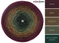 KOKONEK A894 Wino/brąz/orzech/khaki/butelkowa zieleń, 3 nitki, 1000 m, 200 g - GOTOWY