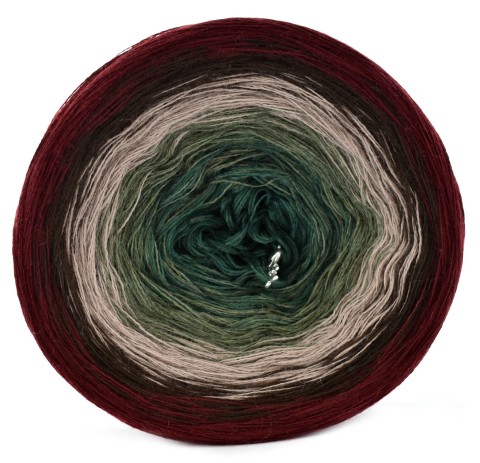 KOKONEK Merino 367 Red Swamp - Bordo/ciemny brąz/cappuccino/khaki/ciemna zieleń