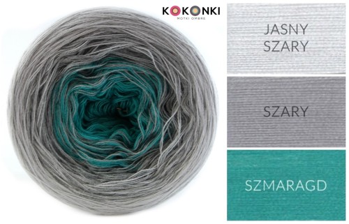 KOKONEK Classic A486 Jasny szary/szary/szmaragd