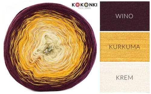 KOKONEK Classic A921 Wino/kurkuma/krem