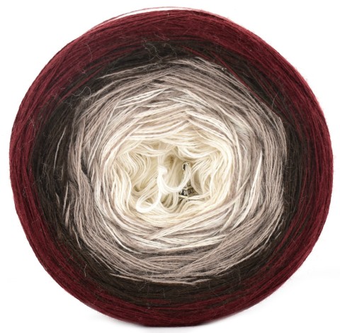 KOKONEK Merino 310 Cherry Cappuccino - Bordo/ciemny brąz/cappuccino/jasny beż/biel